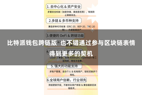比特派钱包跨链版  也不错通过参与区块链表情得到更多的契机