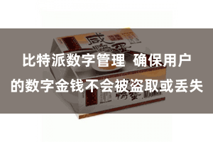 比特派数字管理  确保用户的数字金钱不会被盗取或丢失